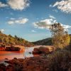 Rio Tinto collapsed old bridge red river Spain