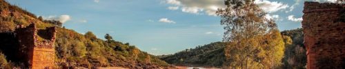 Rio Tinto collapsed old bridge red river Spain