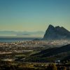 Gibraltar mountain with Europe,Africa, Morocco and Spain in one photo