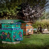 Zalipie flower painted decorated houses bee hives