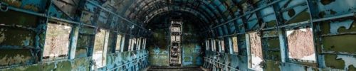 Abandoned Douglas C-47 inside at Zeljava airbase Croatia/Bosnia