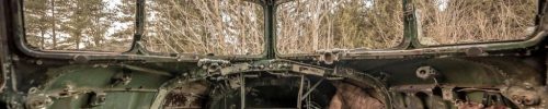 Abandoned Douglas C-47 cockpit at Zeljava airbase Croatia/Bosnia
