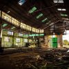 Abandoned mines, train depot hangar Rio Tinto, Huelva Spain