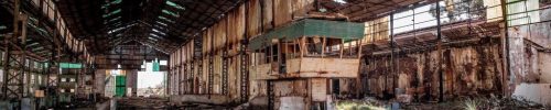 Abandoned mines, train depot control room, Rio Tinto, Huelva Spain